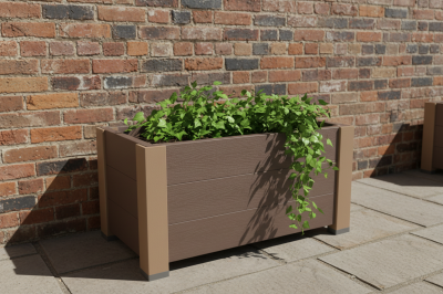 31 L/Natural Wood Appearance/Maintenance-free/Easy DIY/Eco-friendly/Vinyl Planter/Garden Planter/Manufacturer